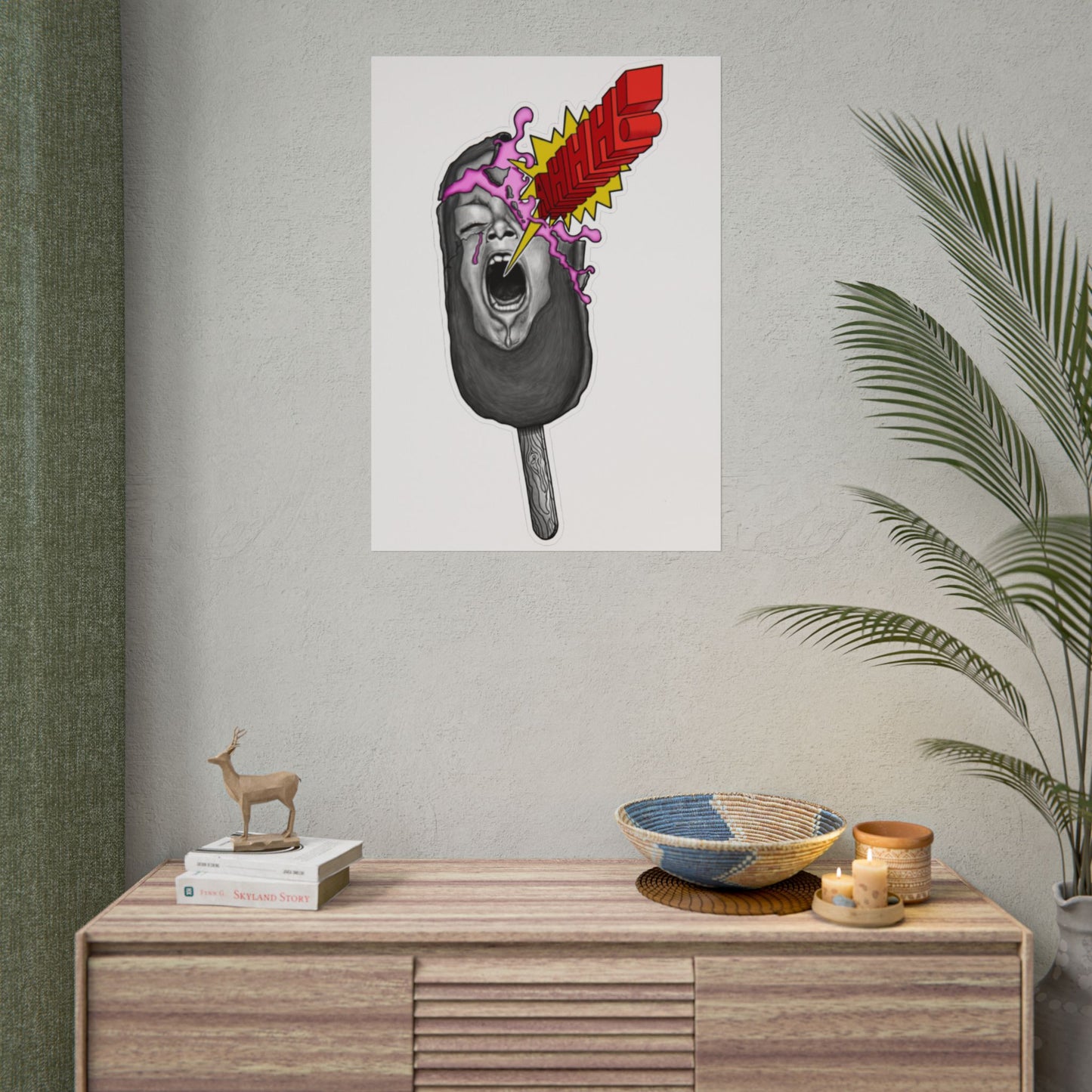 "iscream" — Surreal Screaming Popsicle Art Print