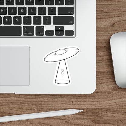 UFO Beam Die-Cut Sticker - Minimal Alien Abduction Design