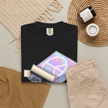 Peace Box Graphic T-Shirt — Pastel Aesthetic, Retro Peace Symbol Design
