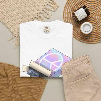 Peace Box Graphic T-Shirt — Pastel Aesthetic, Retro Peace Symbol Design