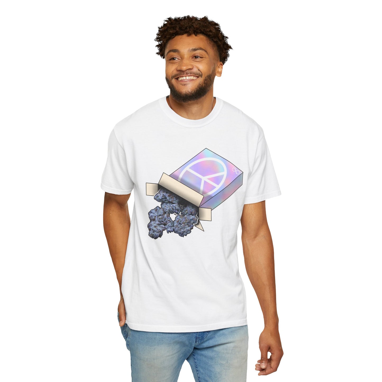 Peace Box Graphic T-Shirt — Pastel Aesthetic, Retro Peace Symbol Design