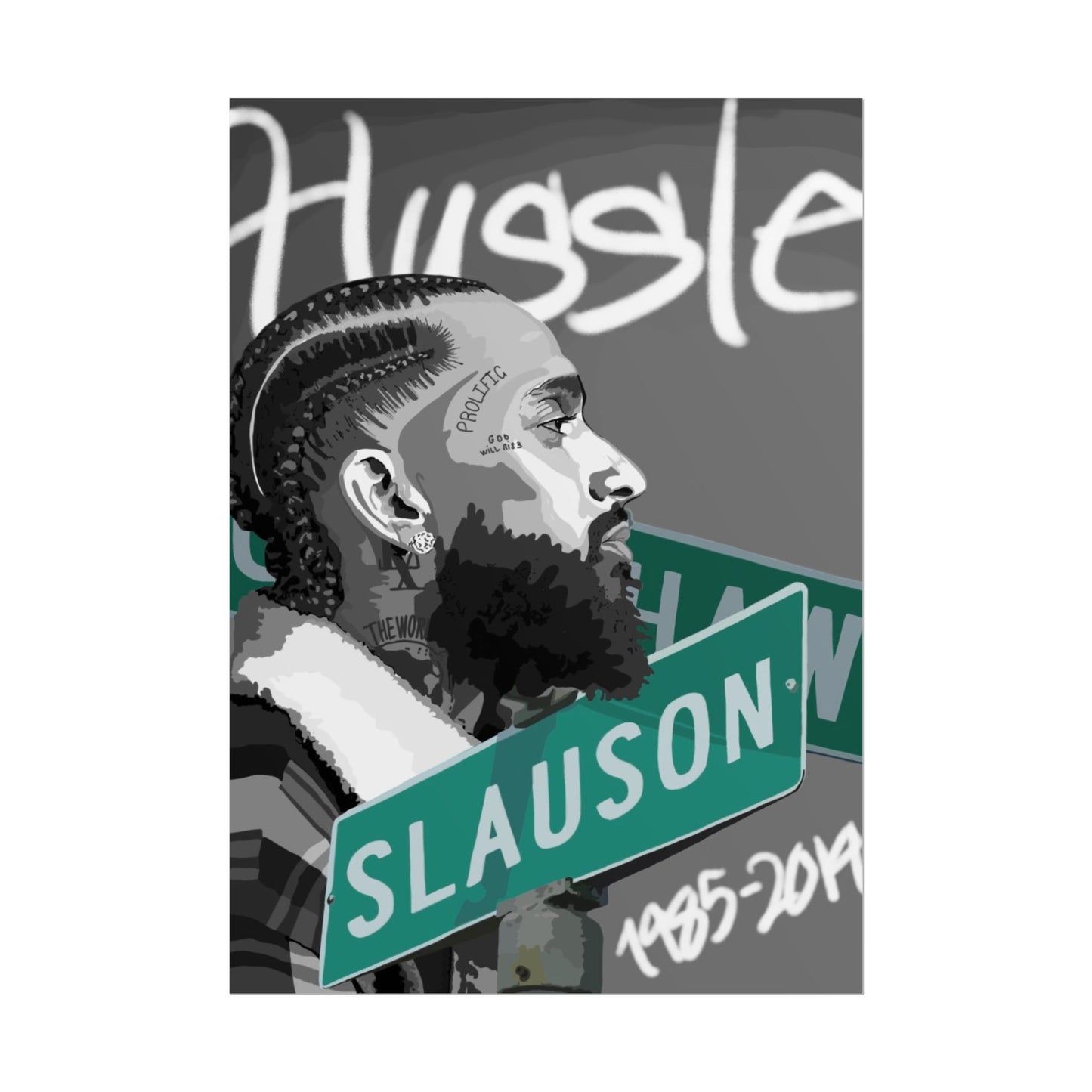 Hussle Slauson Tribute Poster — Rolled Memorial Wall Art (1985–2019)