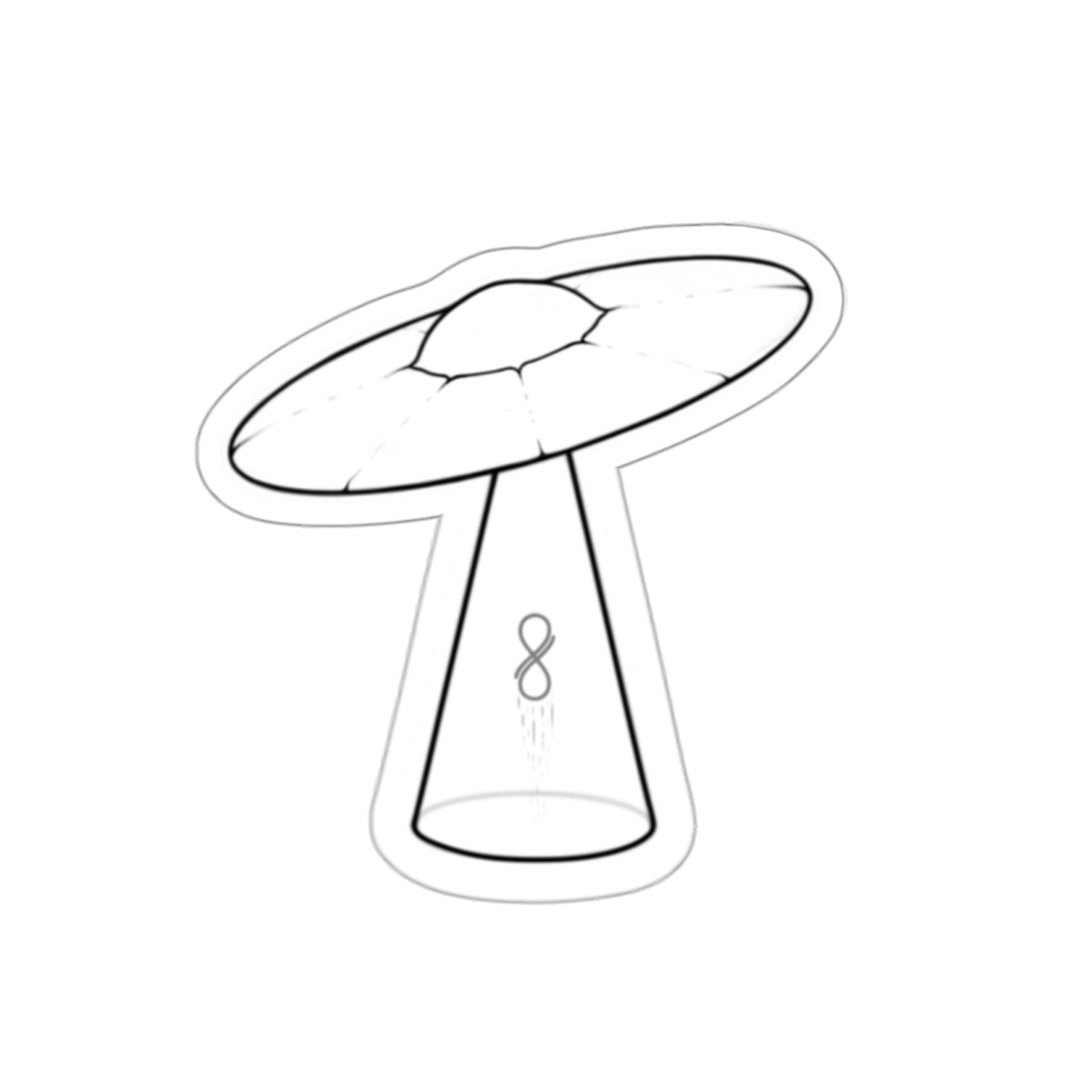 UFO Beam Die-Cut Sticker - Minimal Alien Abduction Design