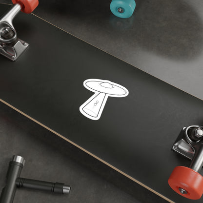 UFO Beam Die-Cut Sticker - Minimal Alien Abduction Design
